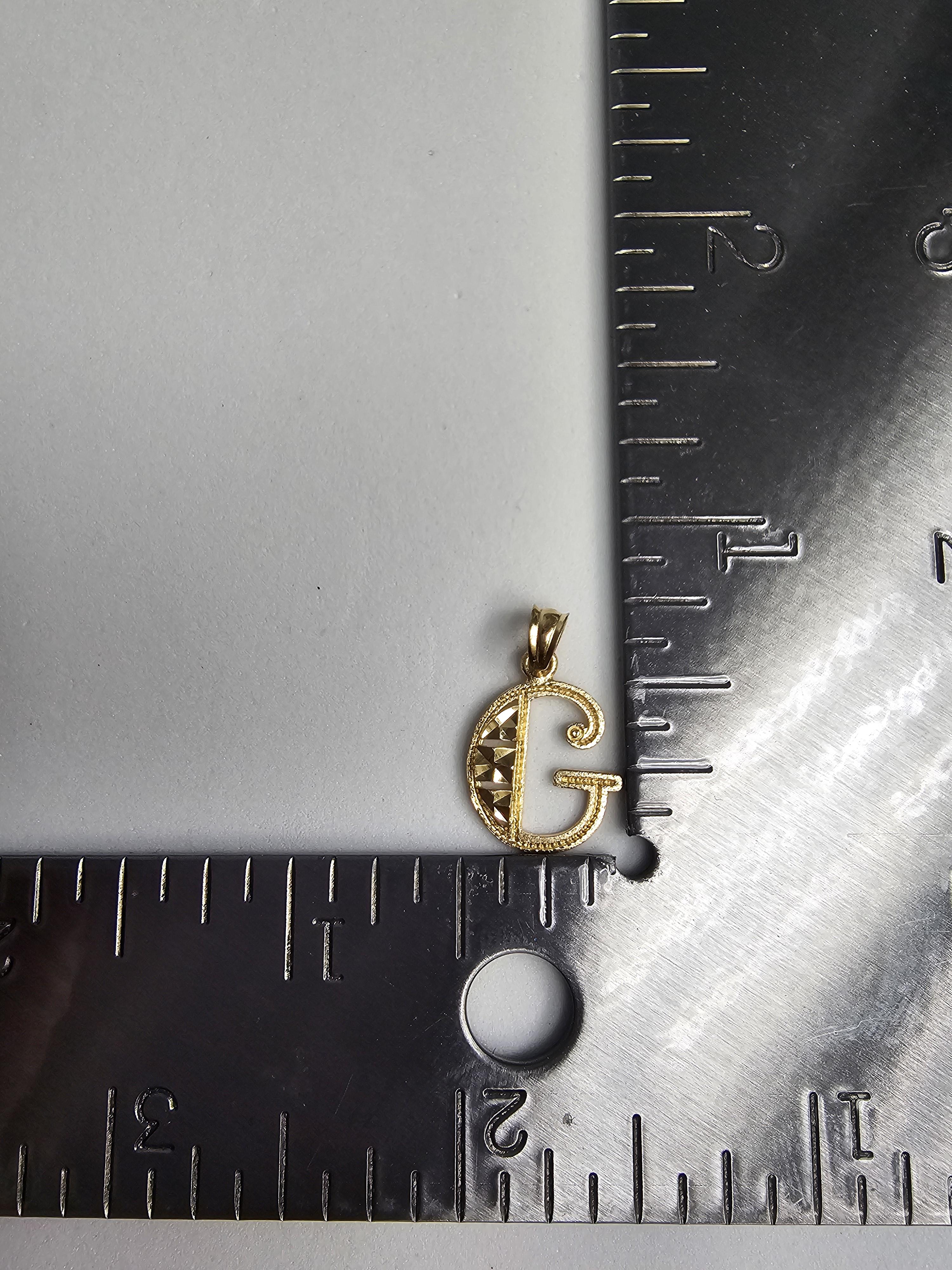 Initial 'G' Gold Necklace 14k Yellow Gold