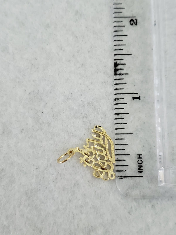 #1 Lady Gold Charm with Diamond Cuts