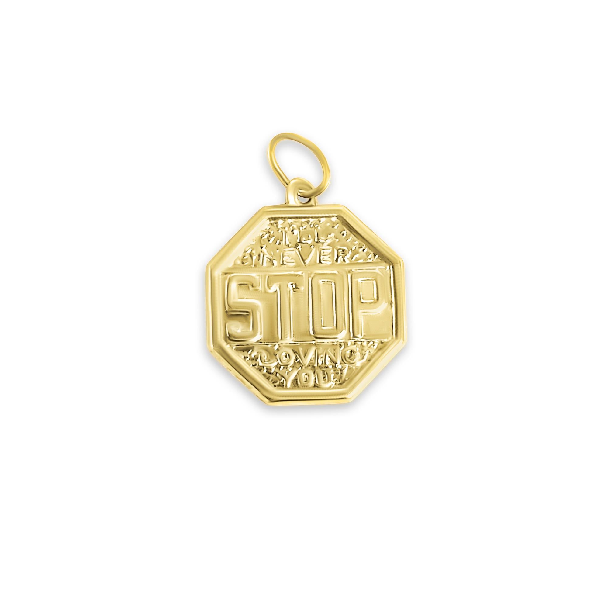 I'll Never Stop Loving You 14k Gold Charm