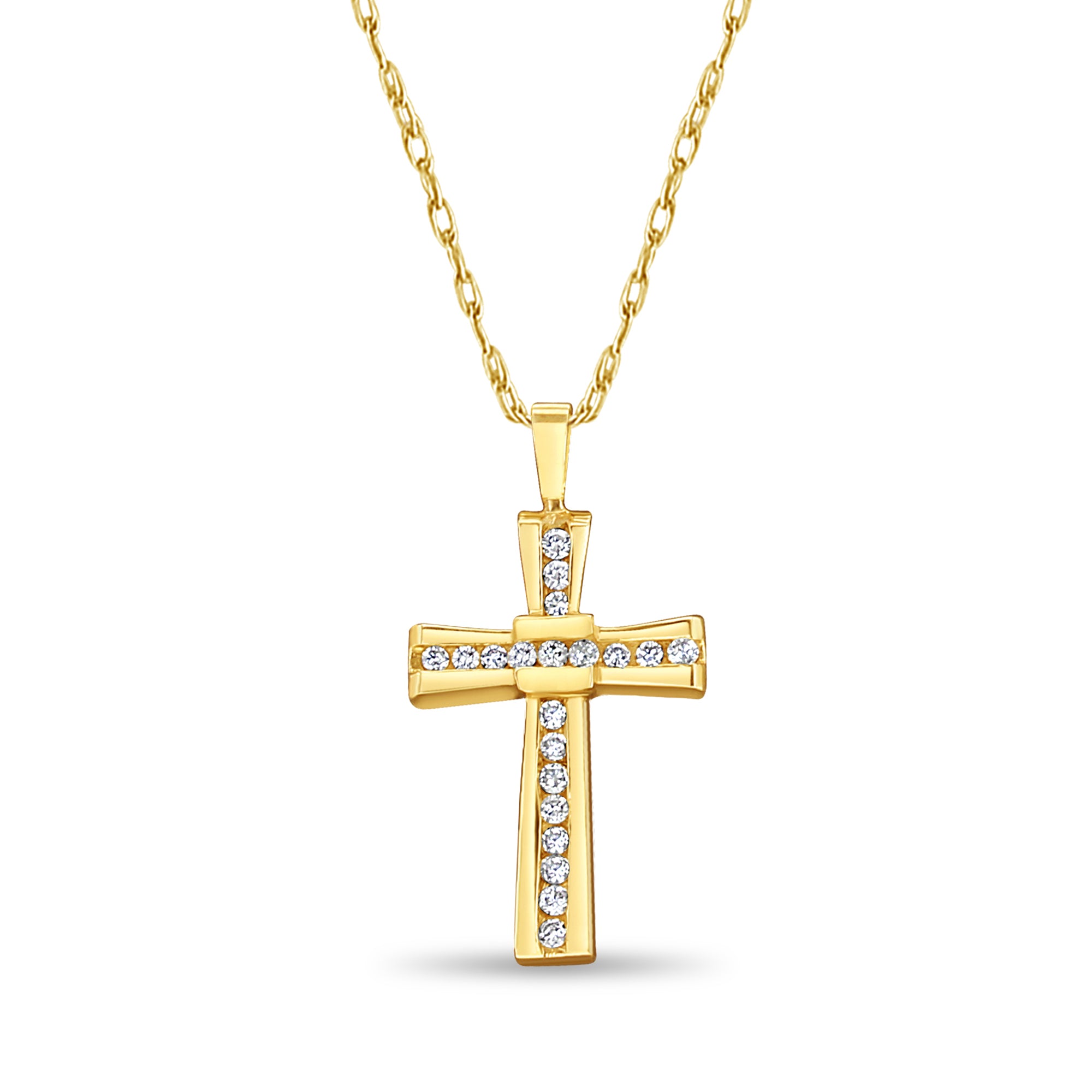 Collier croix en diamant de style antique d'un demi-carat