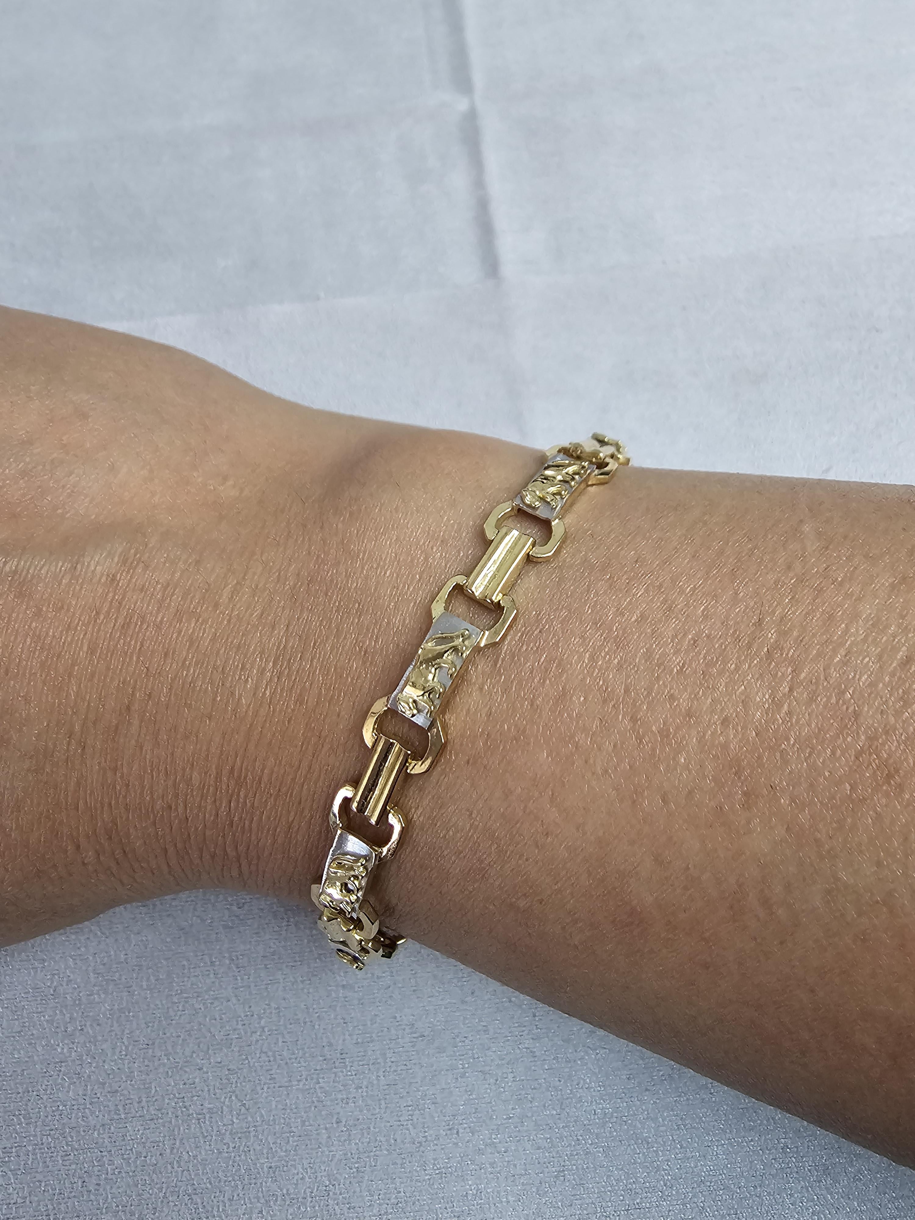 Panther Design on Mother of Pearl Link Bracelet