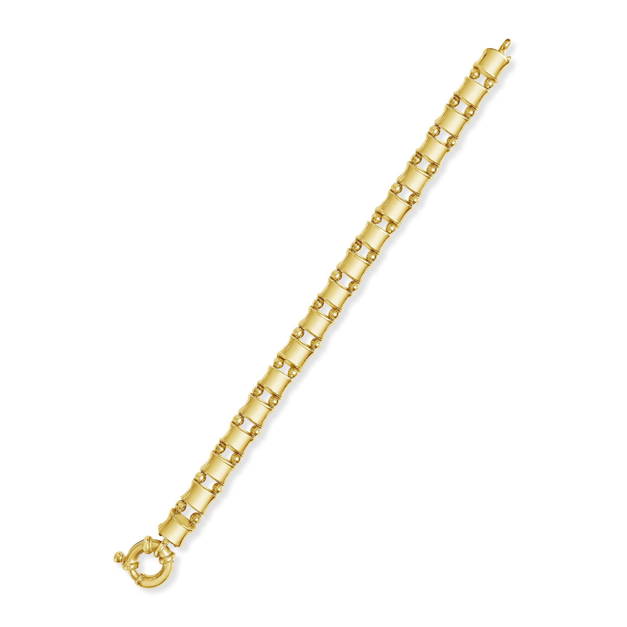 Polished Bar with Diamond Cut Accents 14k Yellow Gold