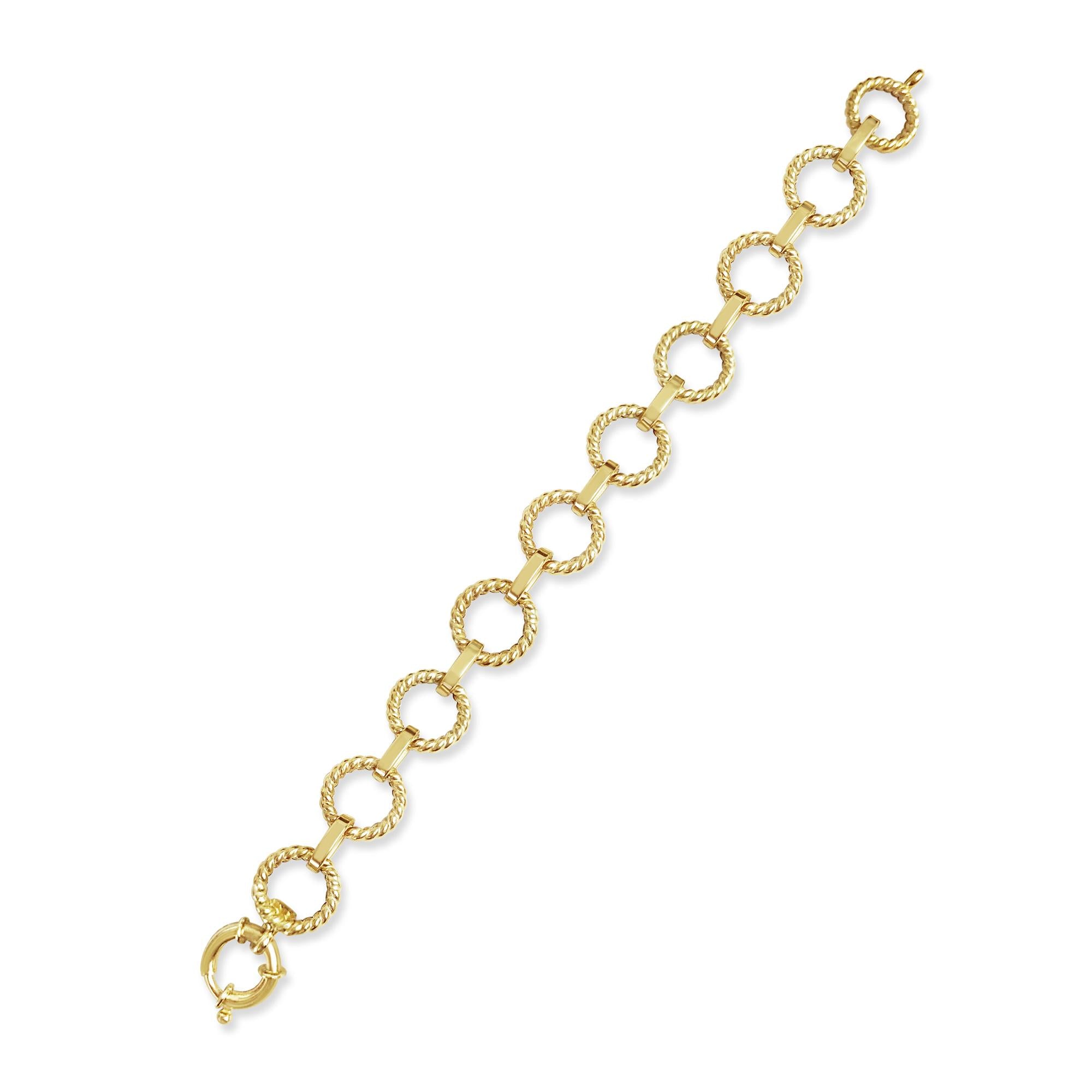 Rope Link Flex Bracelet 14k Yellow Gold