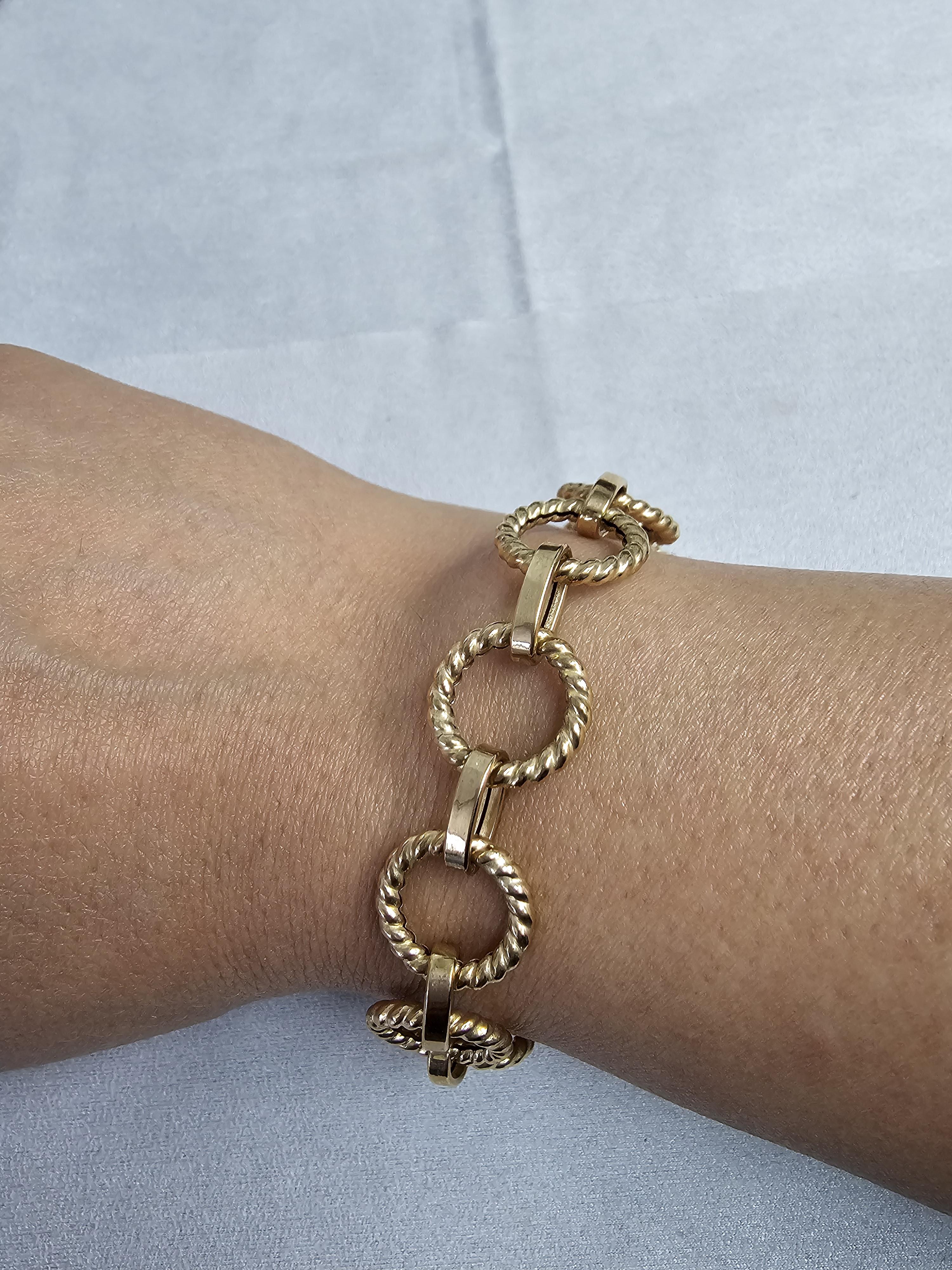 Rope Link Flex Bracelet 14k Yellow Gold