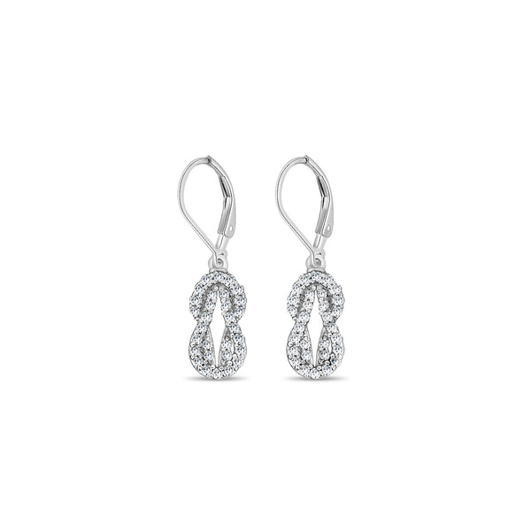Love Knot Diamond Drop Diamond Earrings .65cttw