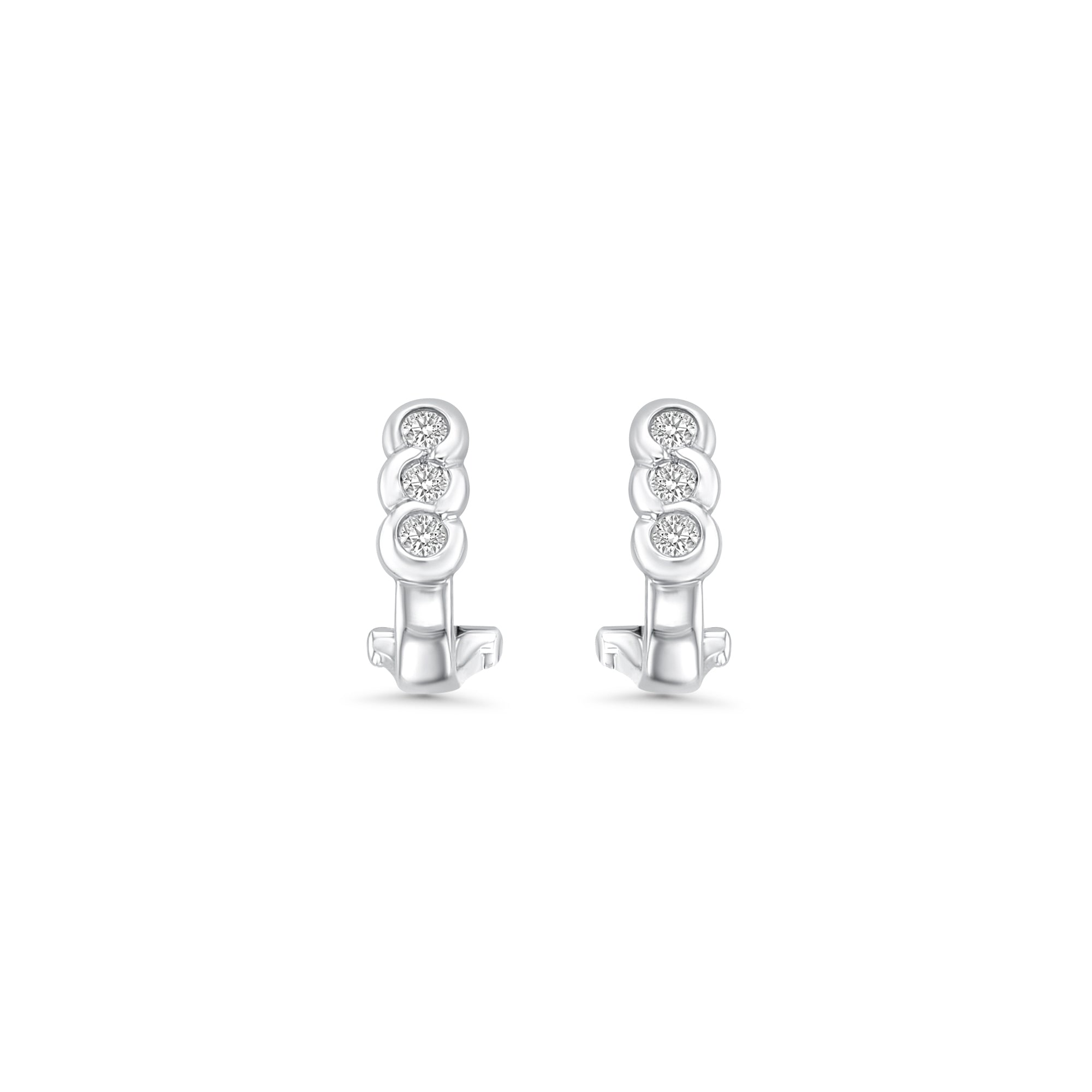 Pendientes con bisel de diamantes de 0,43 ct en oro blanco de 14 k