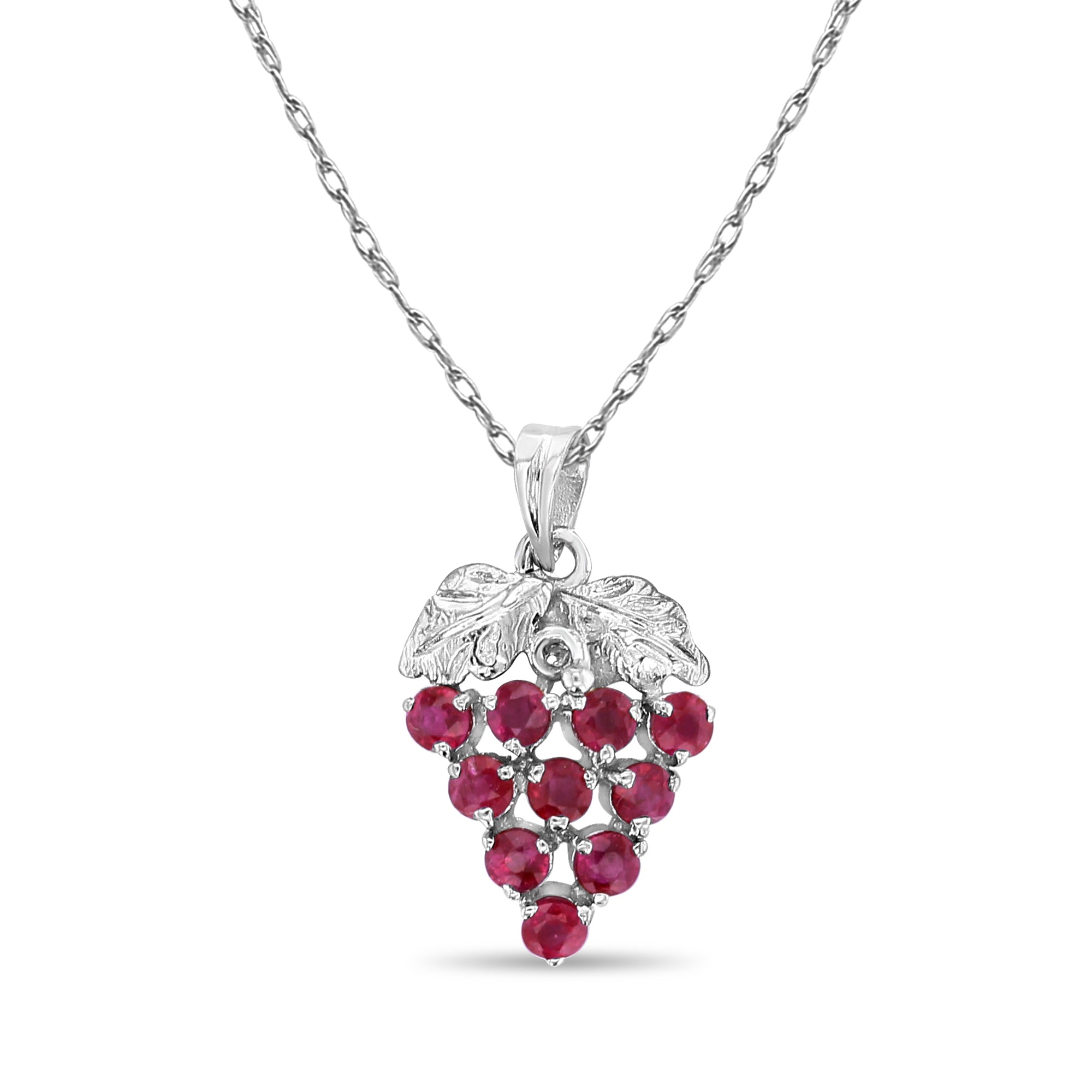 Ruby Grape Cluster Pendant 14k Yellow Gold