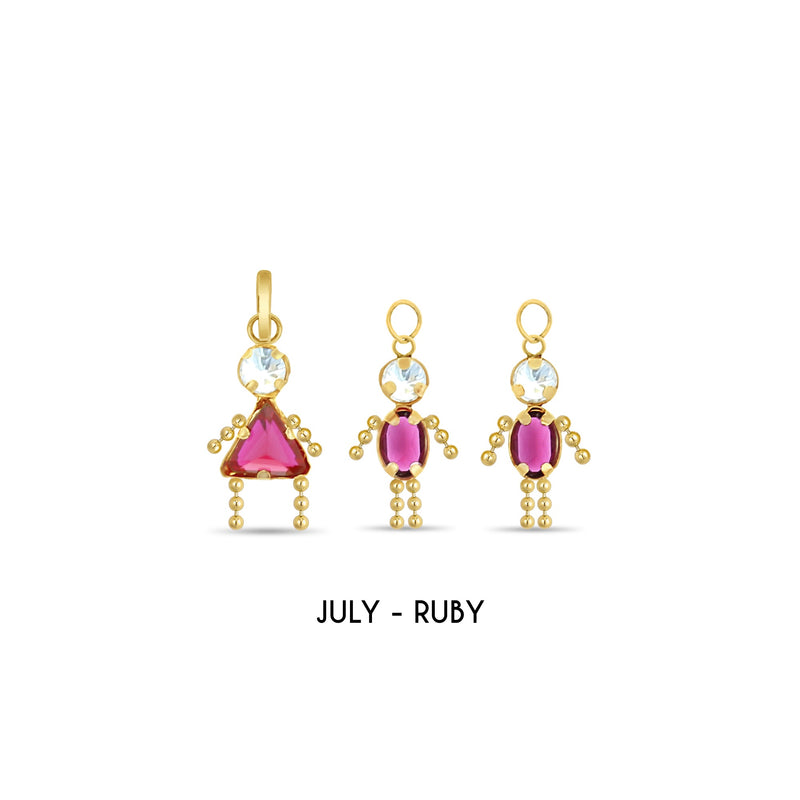Vintage Baby Birthstone Charms in 14k Yellow Gold