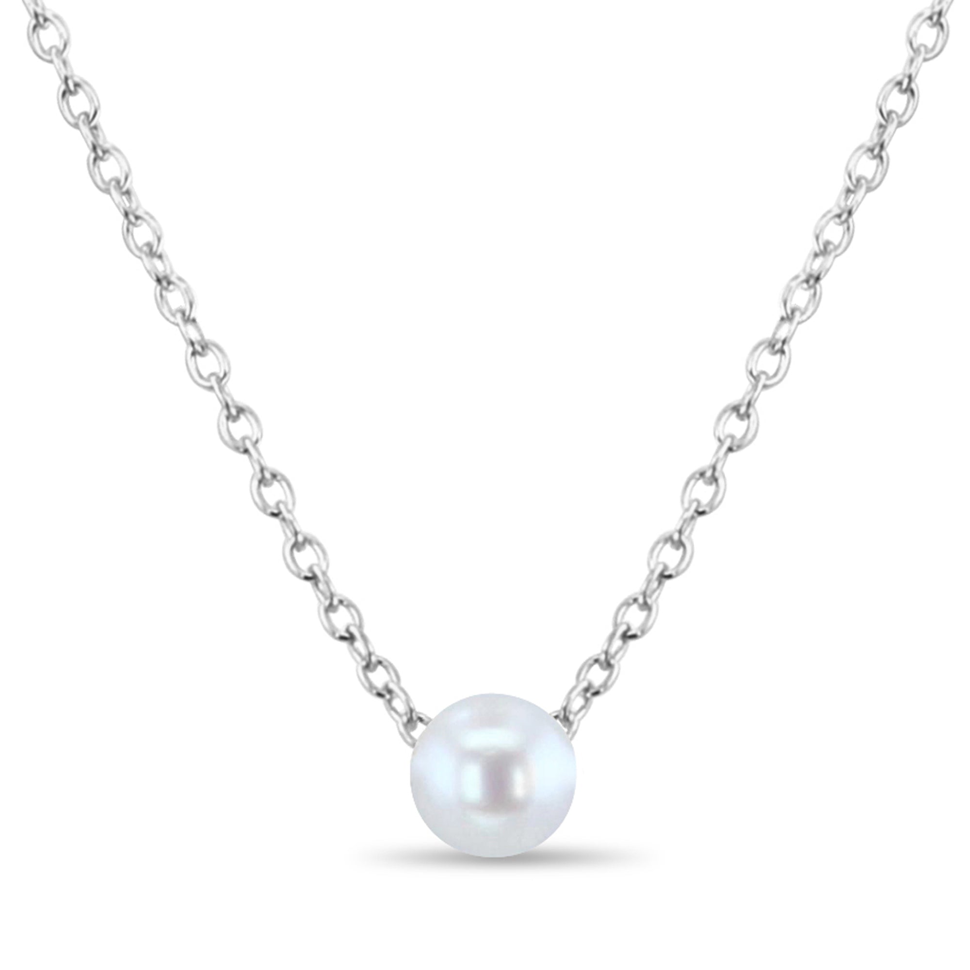 Collier de perles solitaires flottantes de 4 à 7 mm