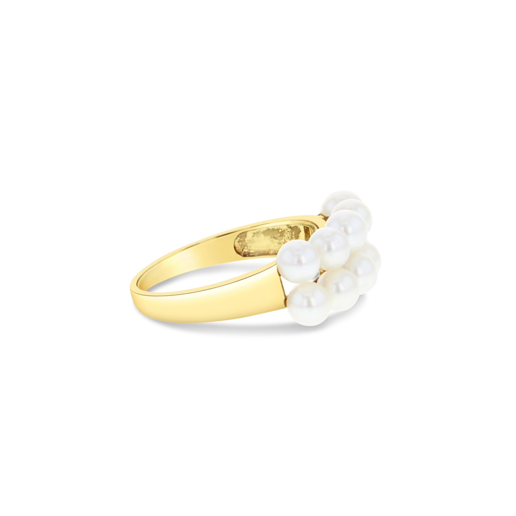 Freshwater Pearl Cluster Ring 14k Yellow Gold