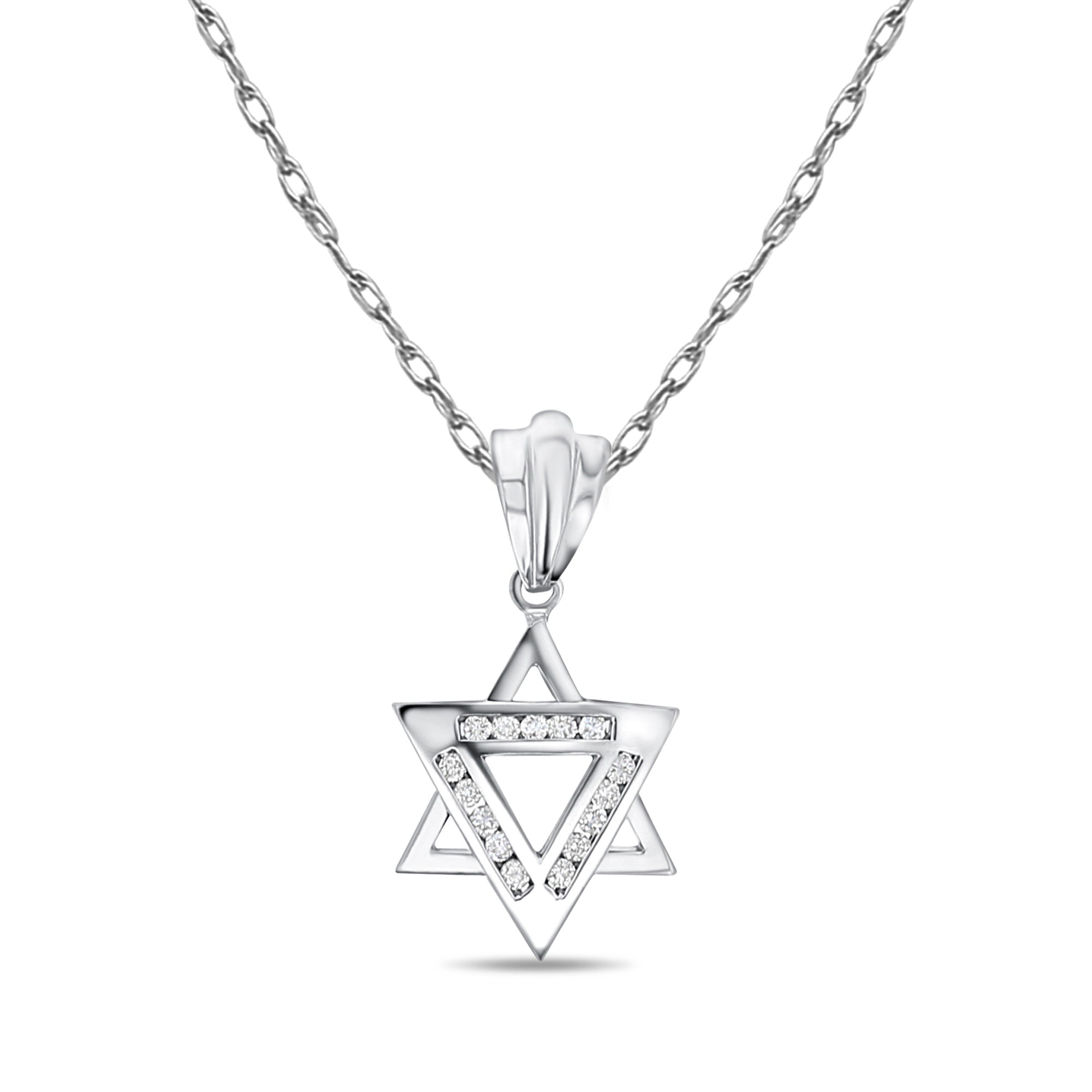 Jewish Star of David Diamond Necklace