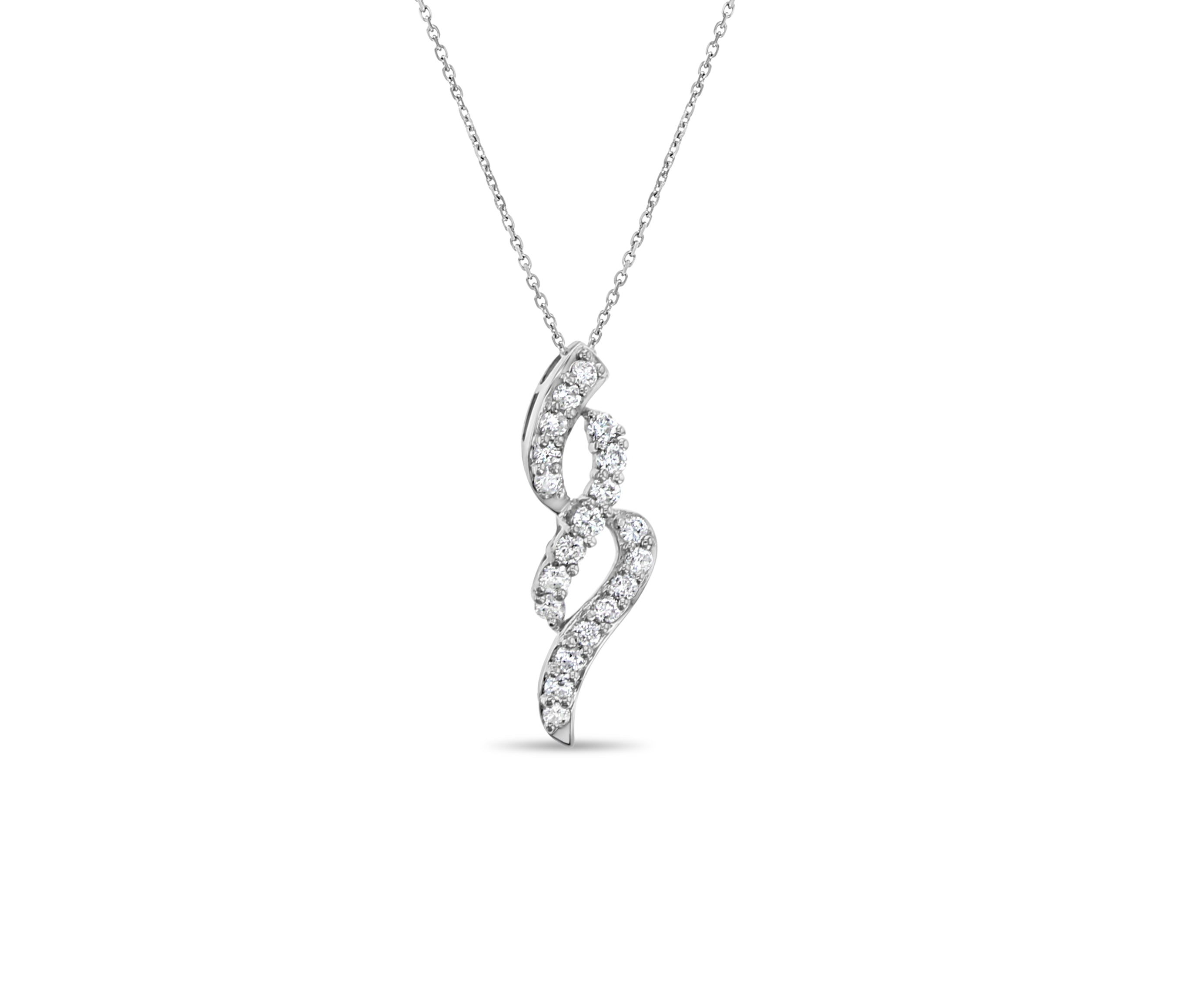 Pendentif en or blanc 18 carats avec diamants de 0,85 ct