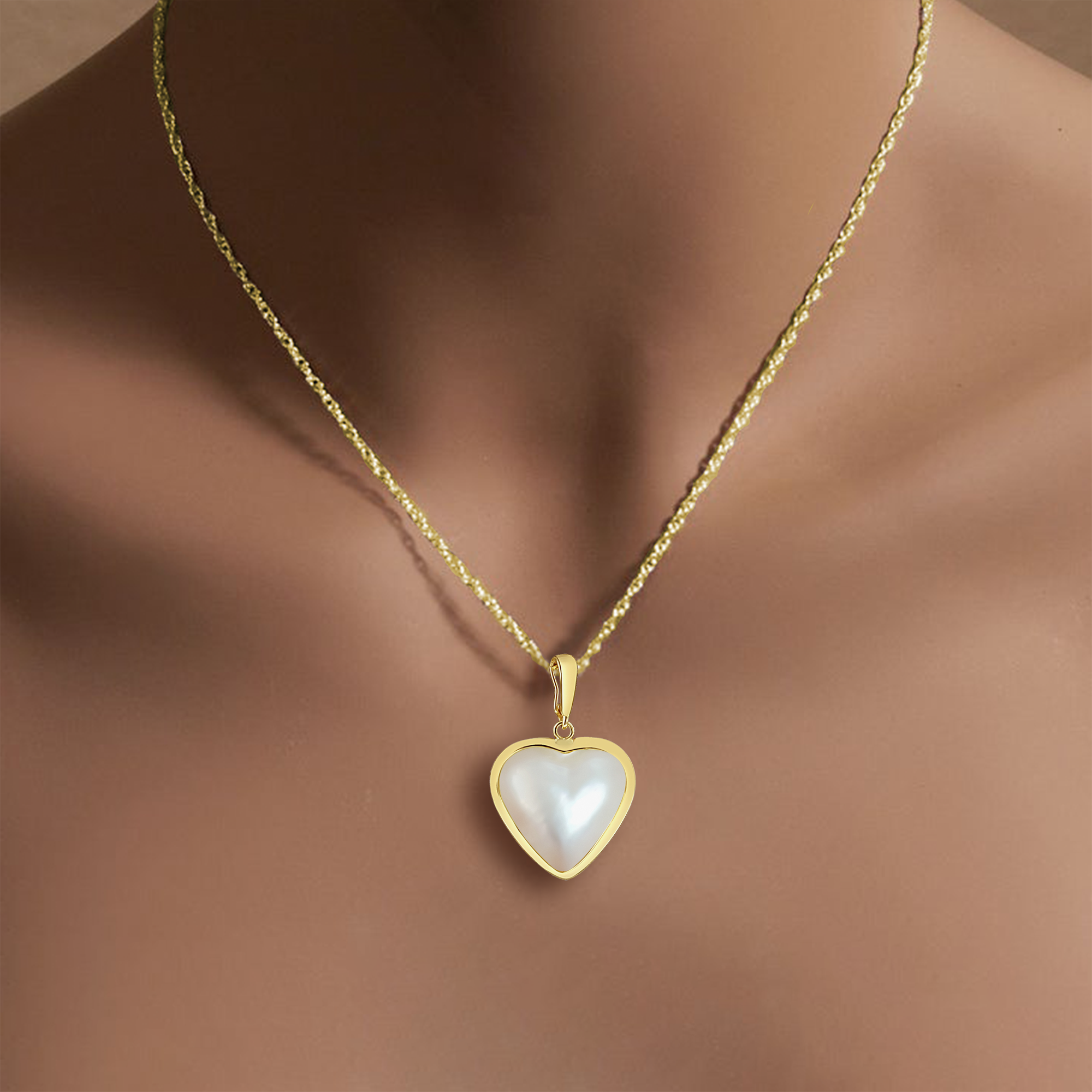 Mother of Pearl Heart Shaped Necklace