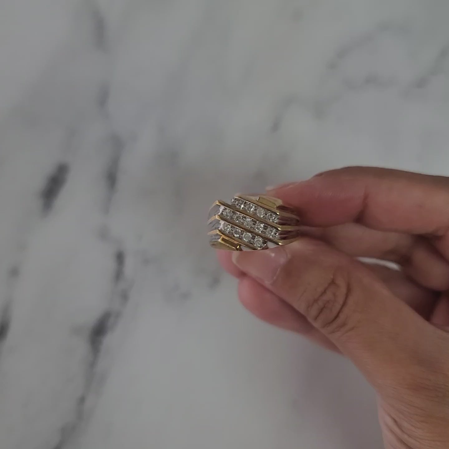 Mens Diamond Wedding Band .50cttw 10k Two Toned Gold