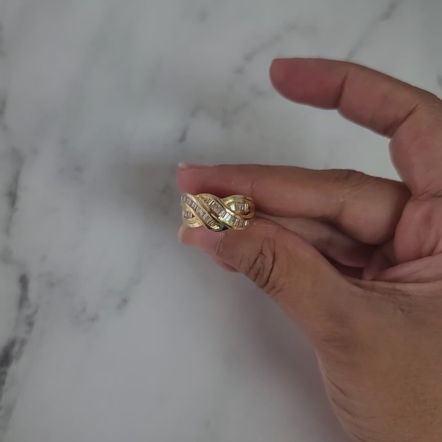 One Carat Baguette Diamond Cocktail Ring