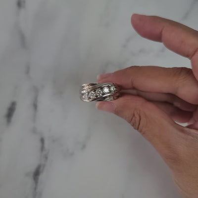 Mens Diamond Wedding Band .80cttw 14k White Gold