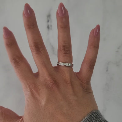 4MM Half Carat Princess Cut Diamond Band 14k White Gold