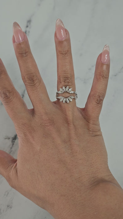 Vintage Diamond Ring Guard Enhancer 14k White Gold