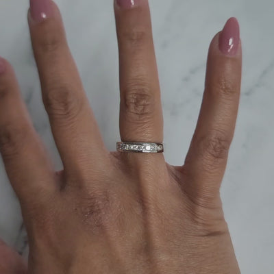 Princess Cut Diamond Wedding Band .60cttw 14k White Gold