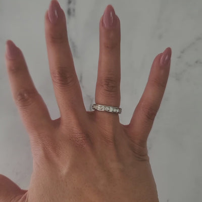 One Carat Channel Set Diamond Wedding Band 14k White Gold