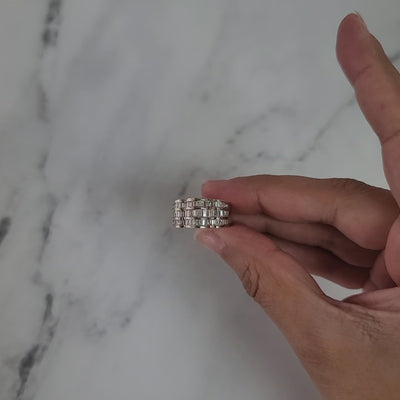 Wavy Baguette Diamond Cocktail Ring