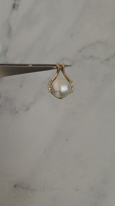 Mabe Pearl & Diamond Accented Necklace