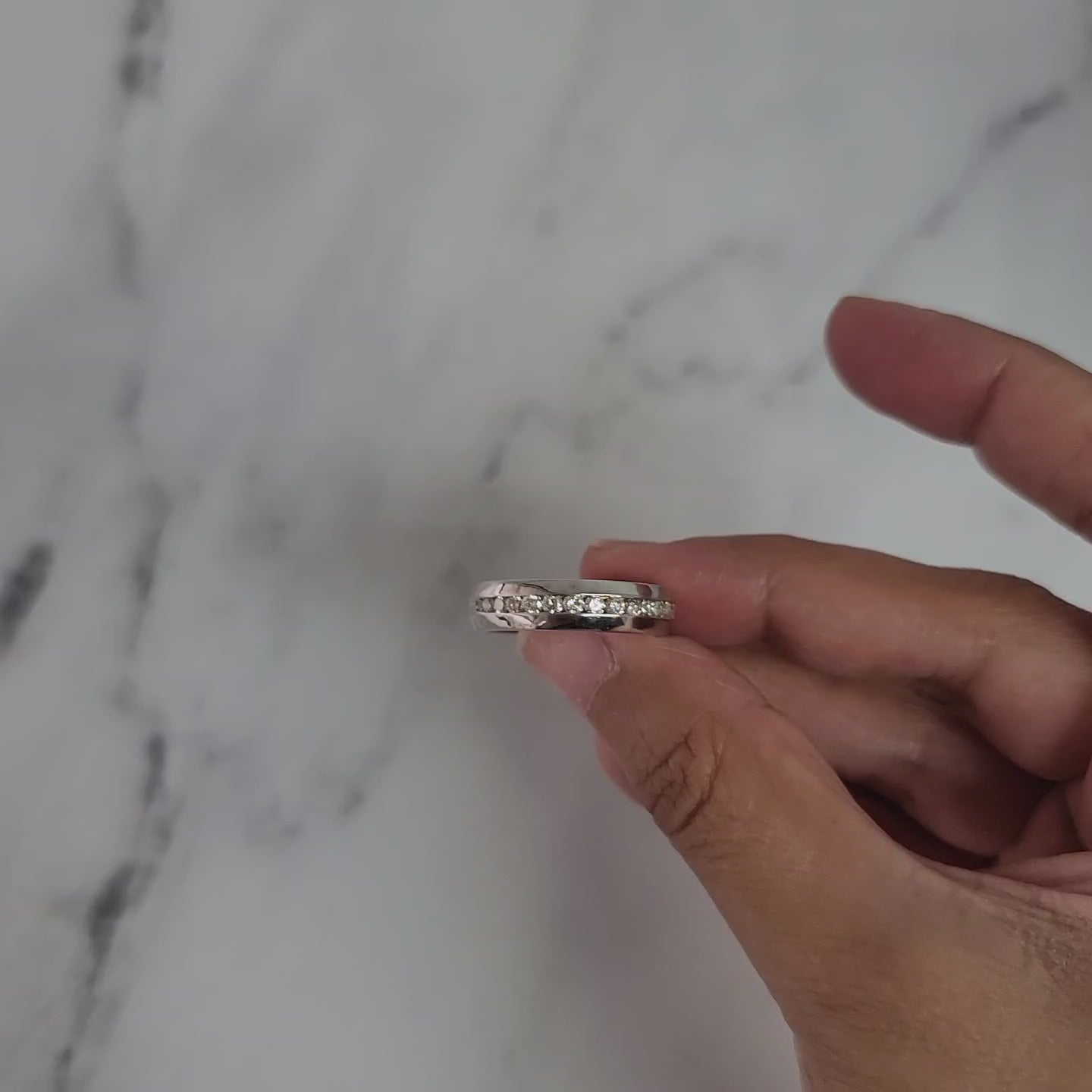 Channel Set Diamond Wedding Band .67cttw 14k White Gold