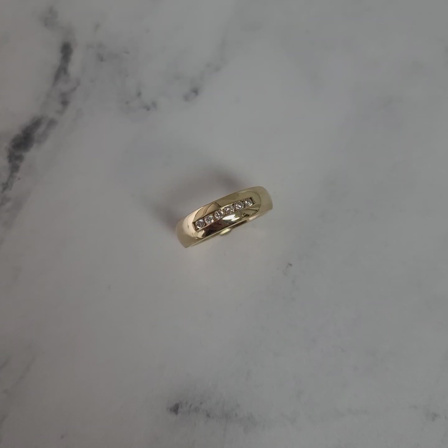 Round Channel Set Diamond Wedding Band