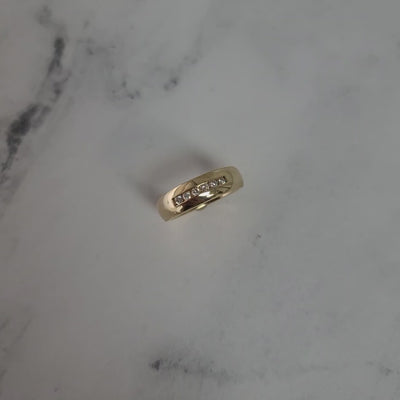 Round Channel Set Diamond Wedding Band