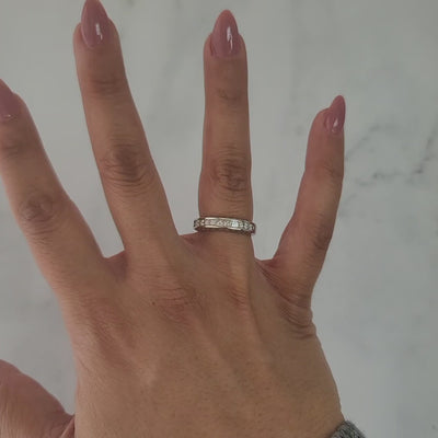 One Carat Princess Cut Diamond Band 14k White Gold