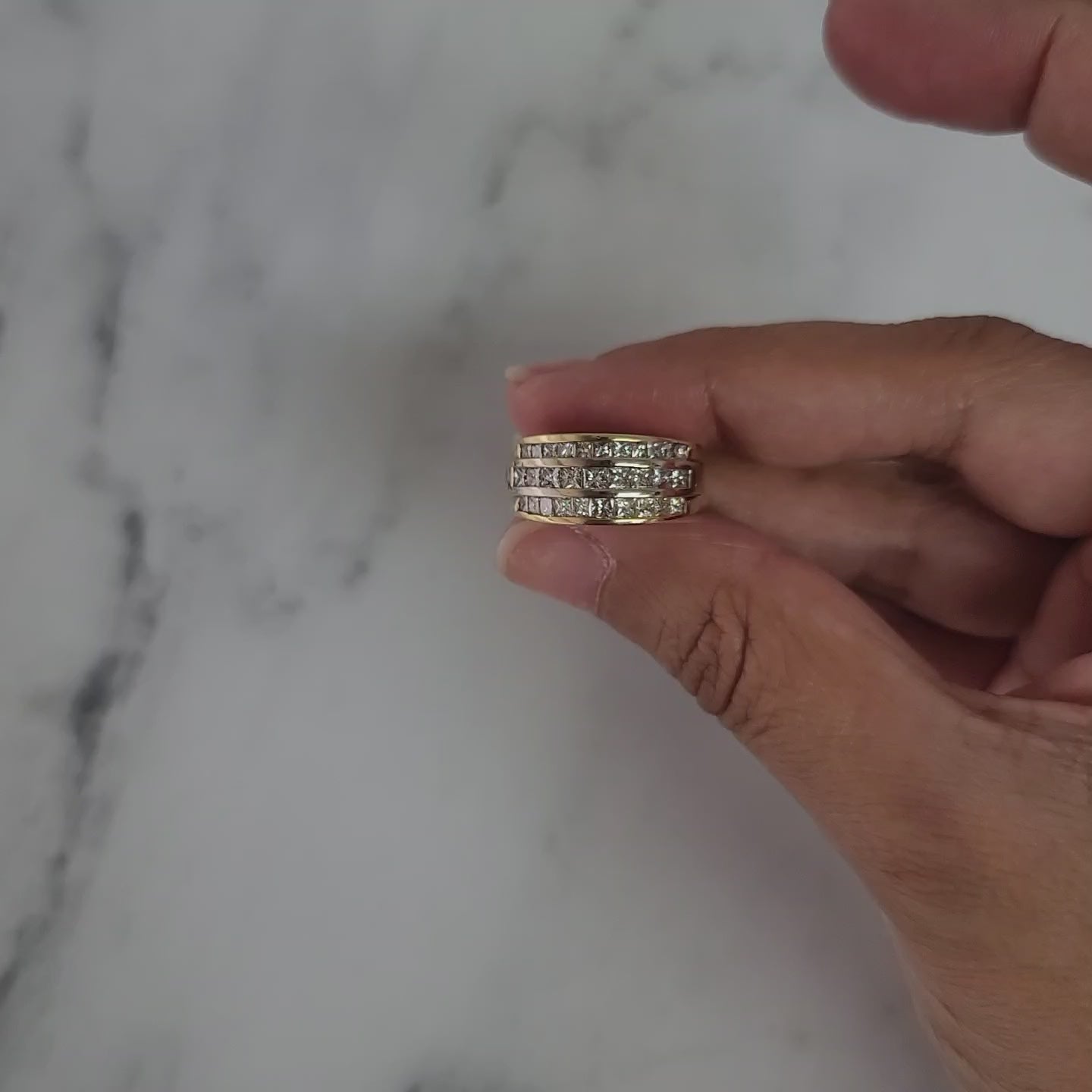 Princess Cut Cocktail Ring 1.68cttw 14k Yellow Gold