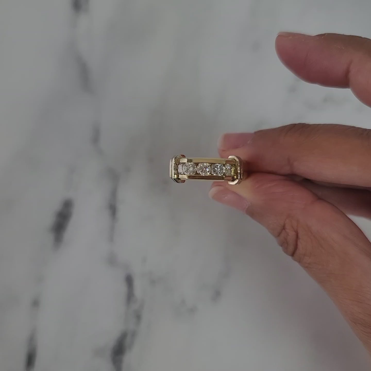 1 Carat Five Stone Diamond Wedding Band