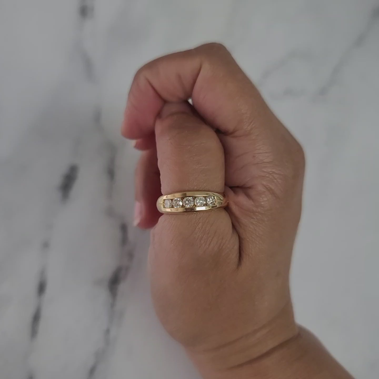 Mens Diamond Wedding Band .82cttw 14k Yellow Gold