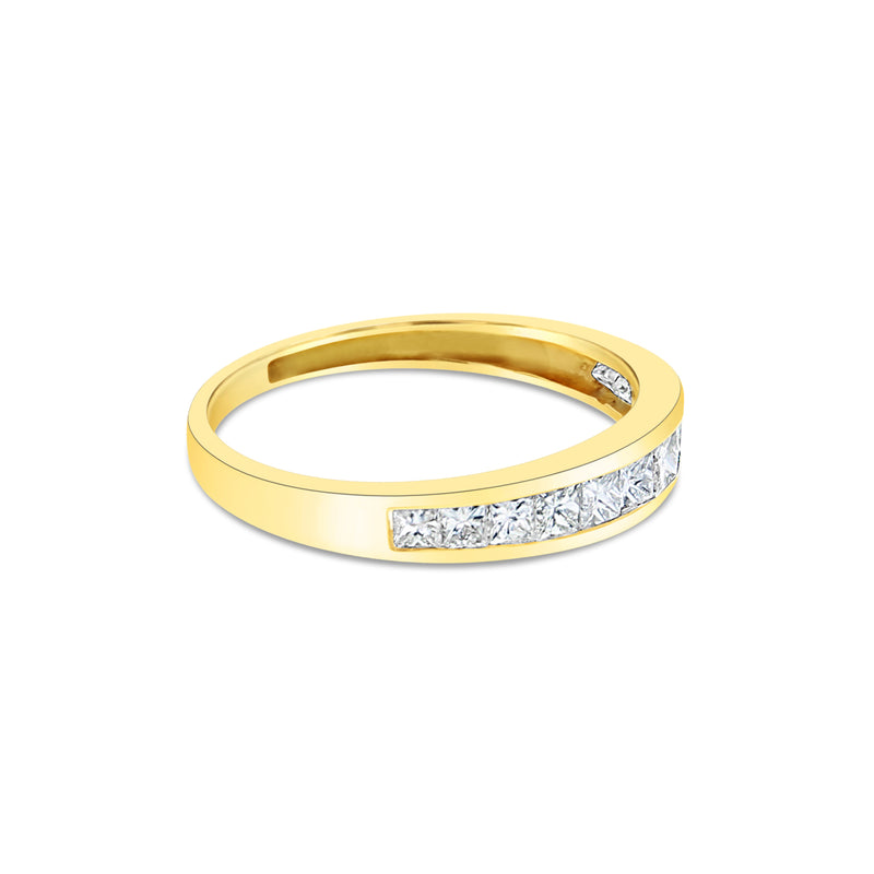 Princess Cut Channel Set Diamond Ring .50cttw 14k Yellow Gold