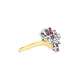 Ruby & Diamond Cocktail Ring .35cttw 14K Yellow Gold