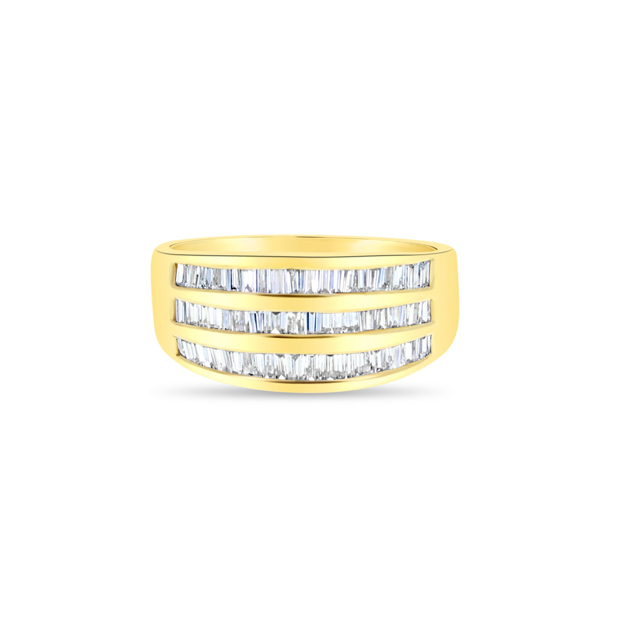 Alliance en or jaune 14 carats avec diamants baguette 1,00 ct