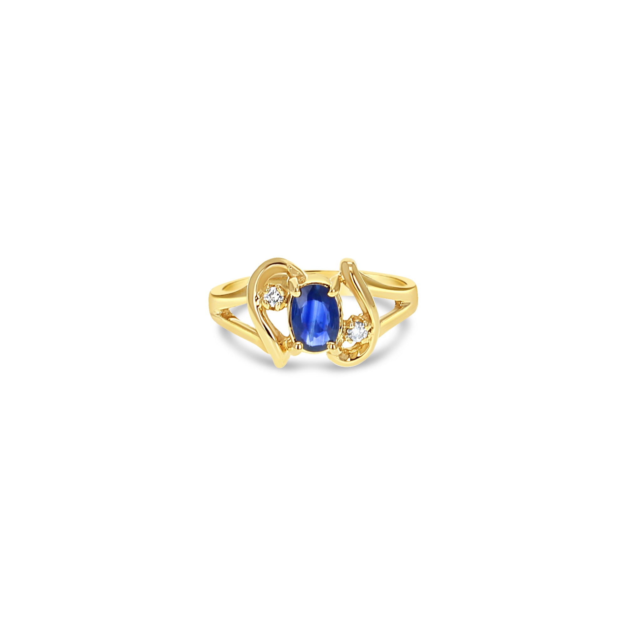 Sapphire Diamond Ring 14K Yellow Gold