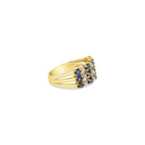 Diamond & Sapphire Multi Stack Ring 14k Yellow Gold
