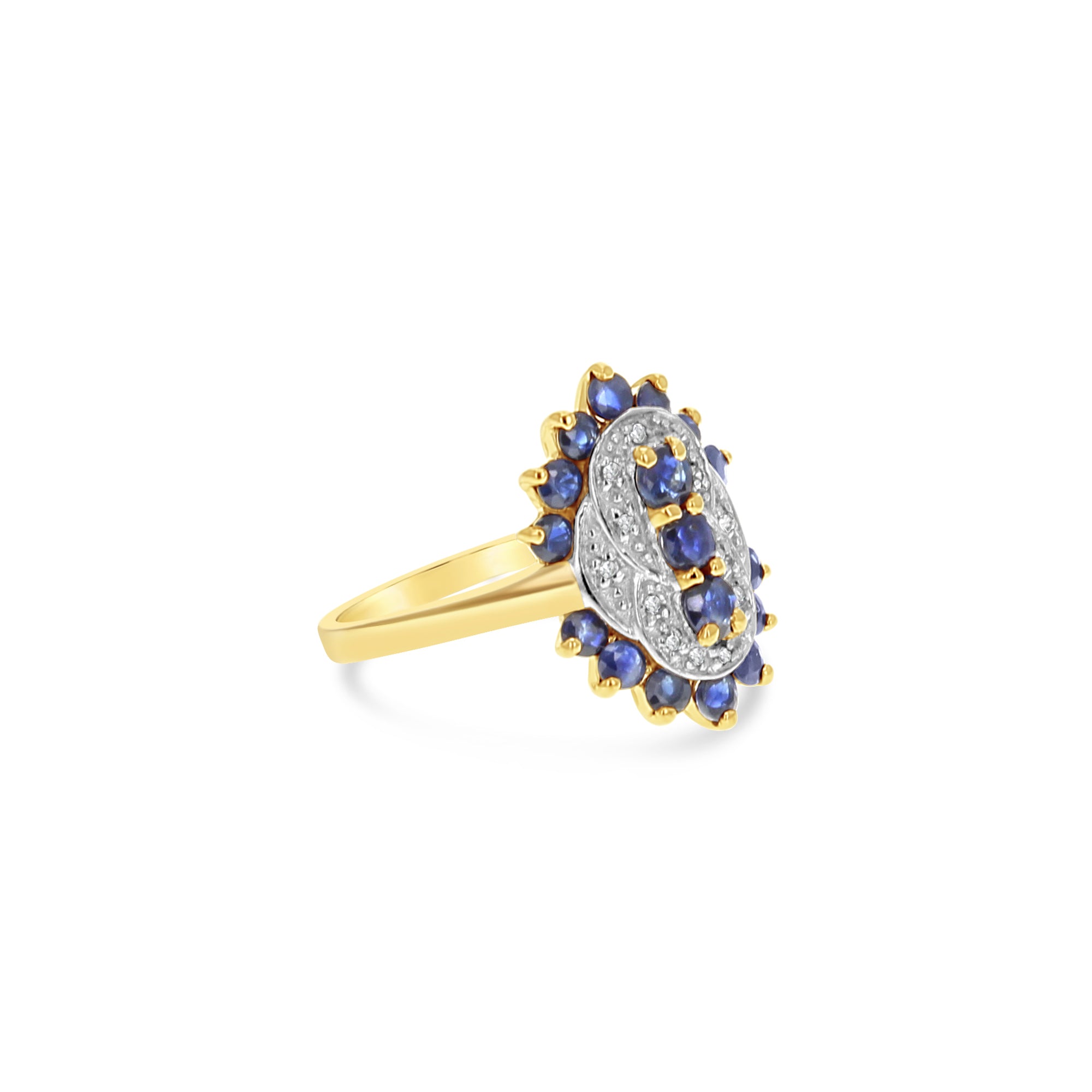 Vintage Style Diamond Sapphire or Ruby Ring 10k Yellow Gold