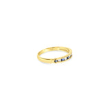 Sapphire Diamond Wedding Band 14k Yellow Gold