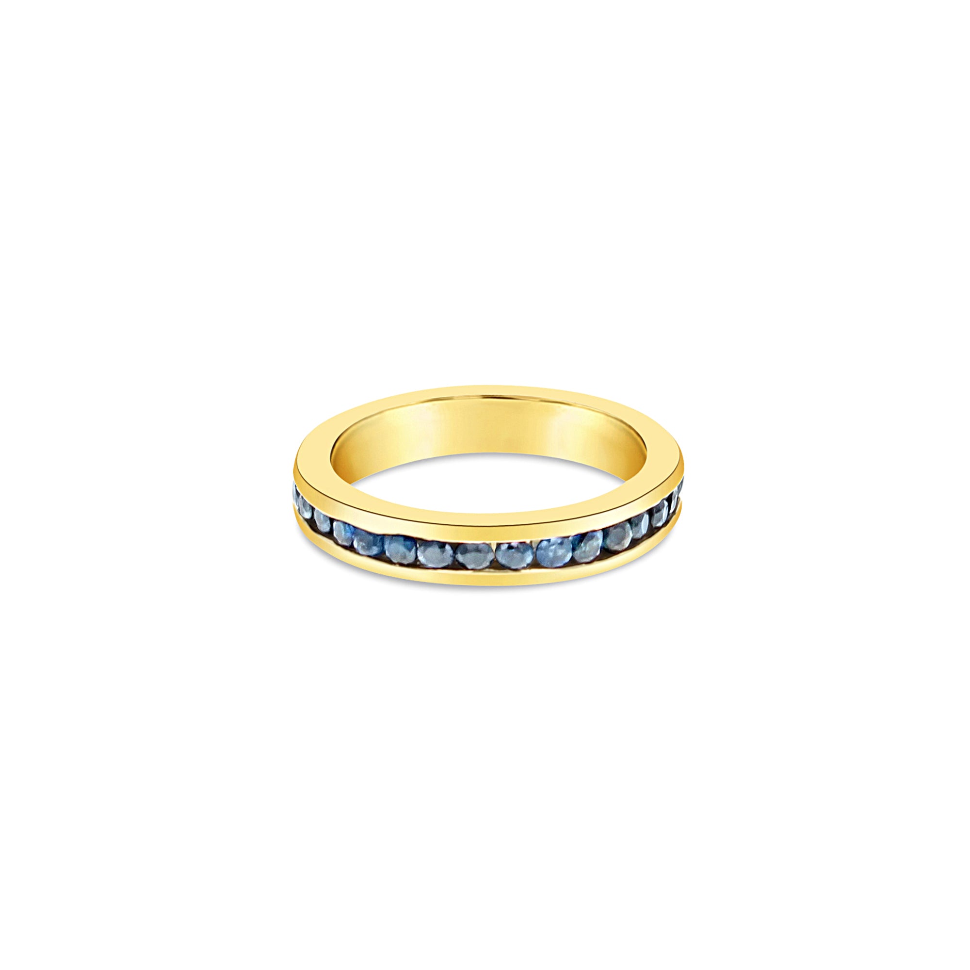 Bague éternité en saphir 1,00 ct en or jaune 14 carats