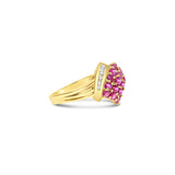 Ruby Cluster Diamond Ring 14k Yellow Gold