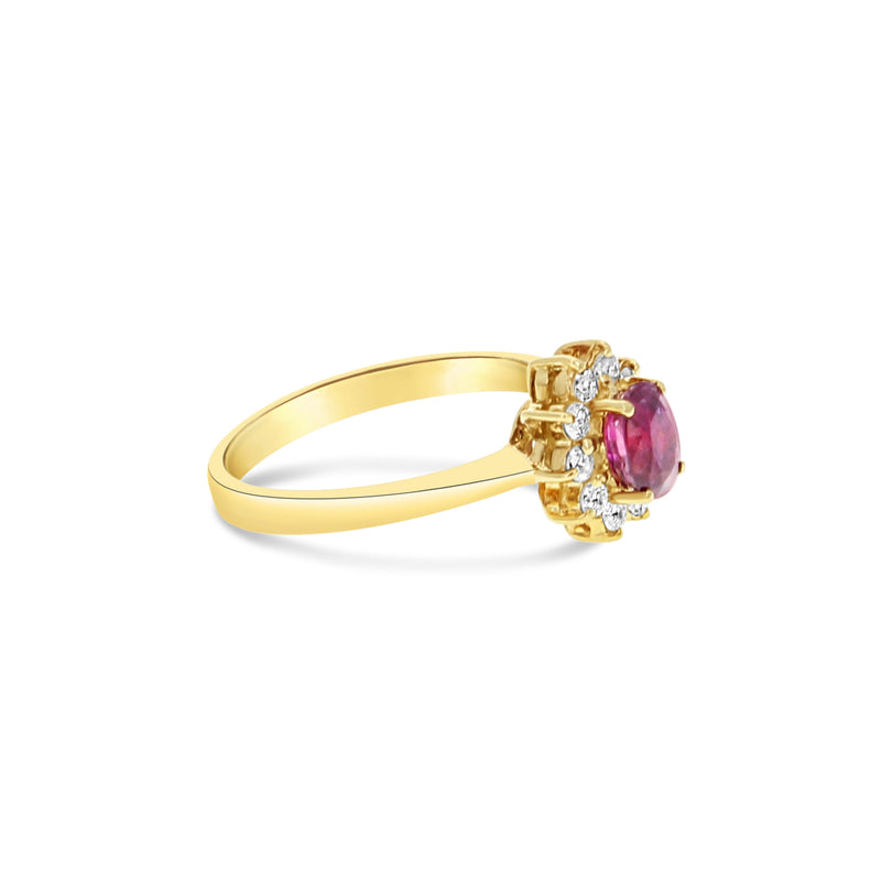Ruby Diamond Halo Engagement Ring