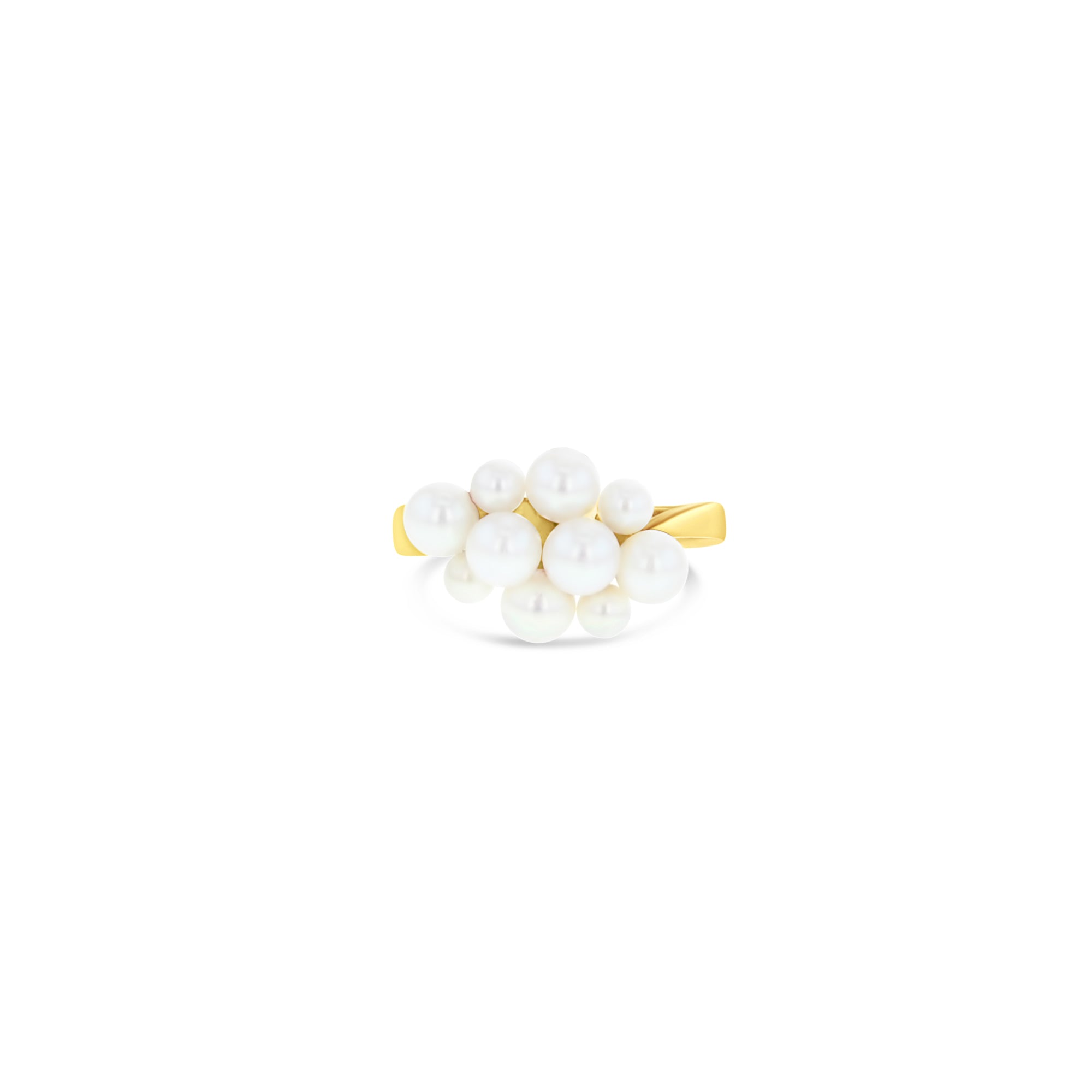 Bague en or jaune 14 carats avec perles d'eau douce