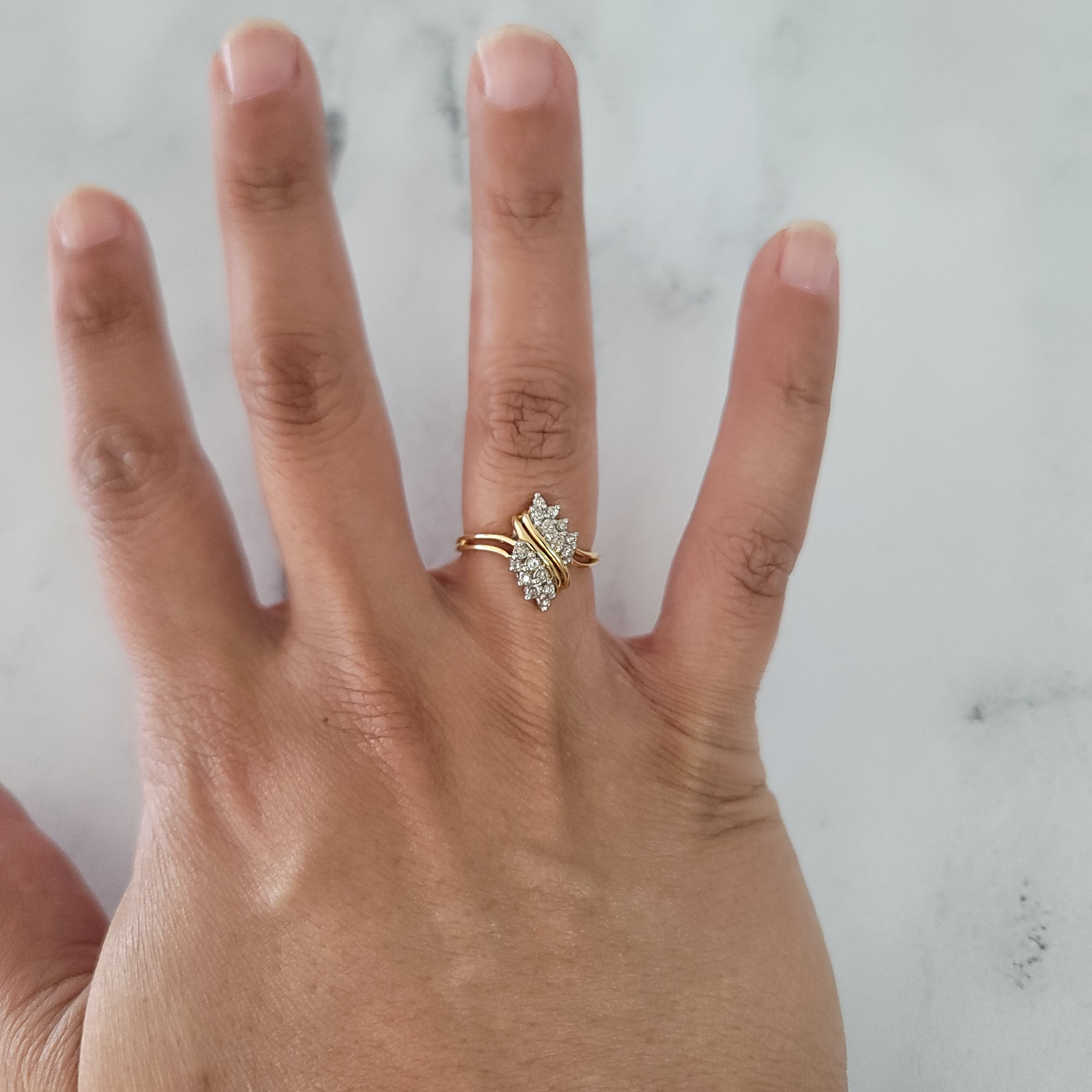 Bague vintage avec diamants d'un tiers de carat