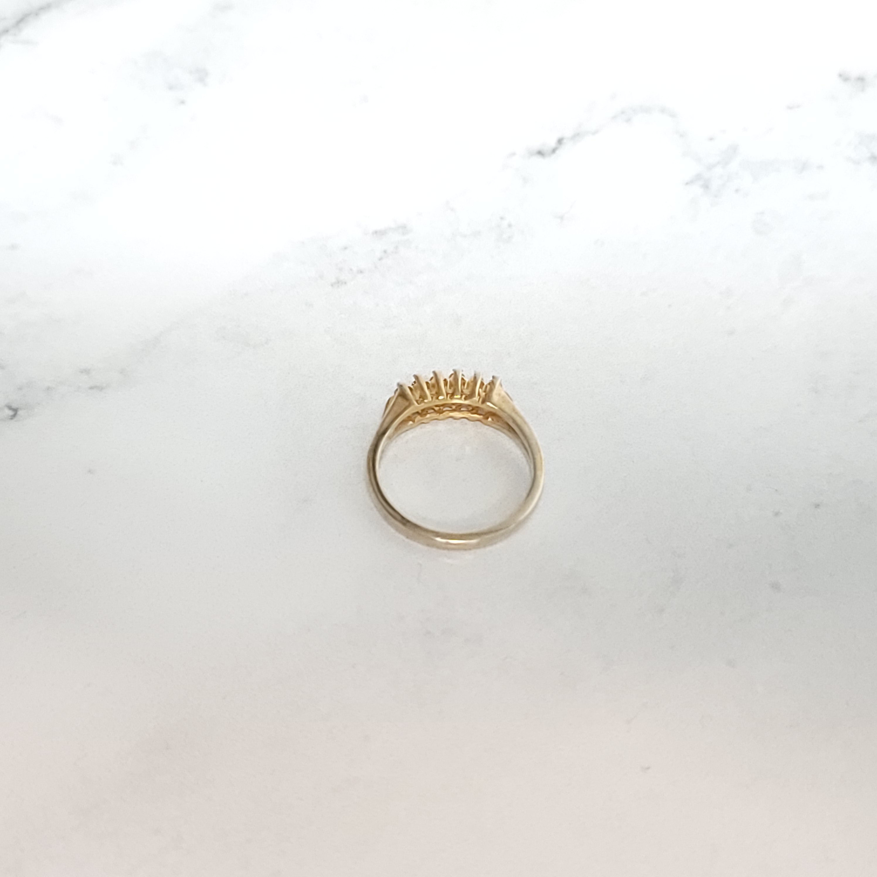 Double Row Prong Diamond Ring .34cttw 14k Yellow Gold