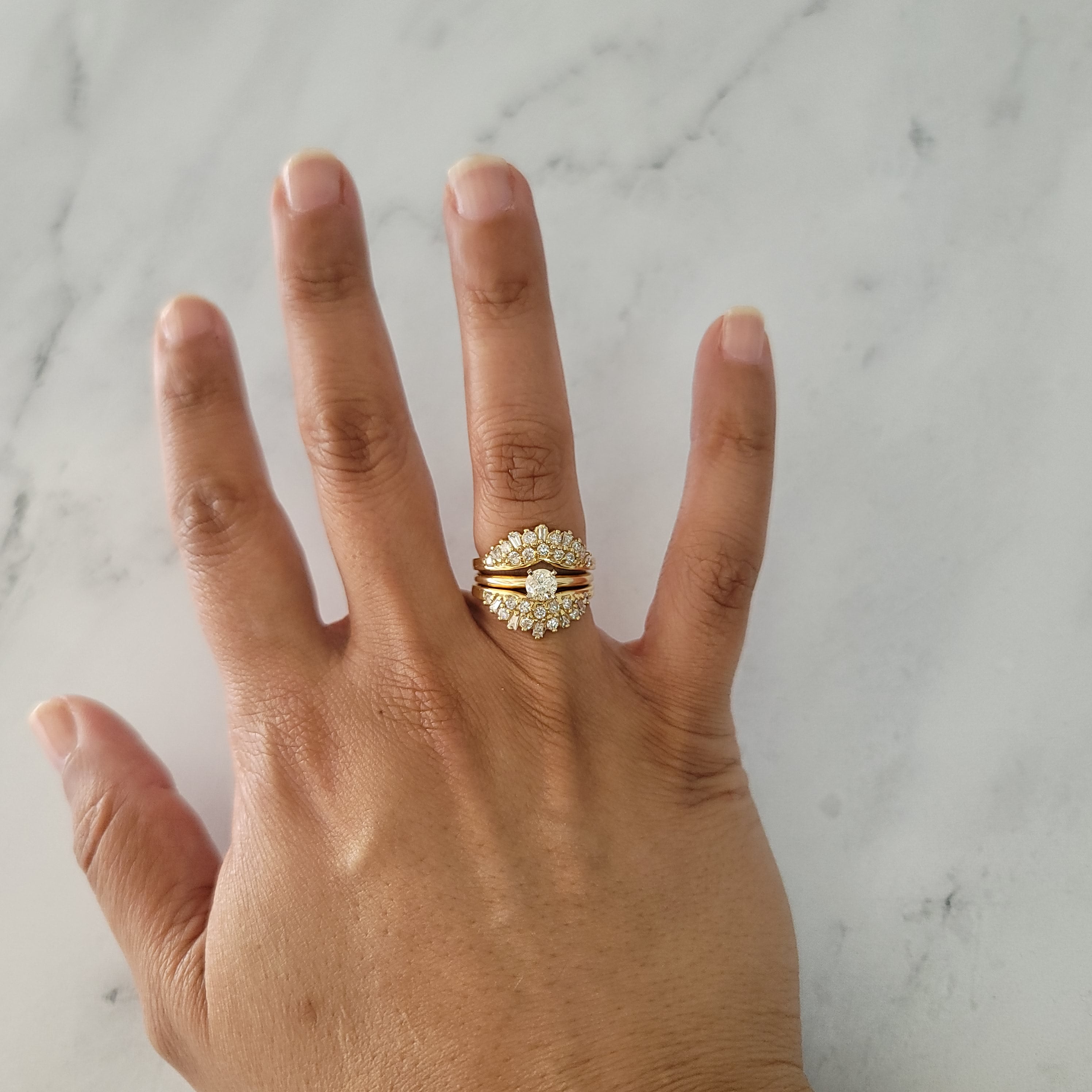 One Carat Baguette Cluster Ring Enhancer