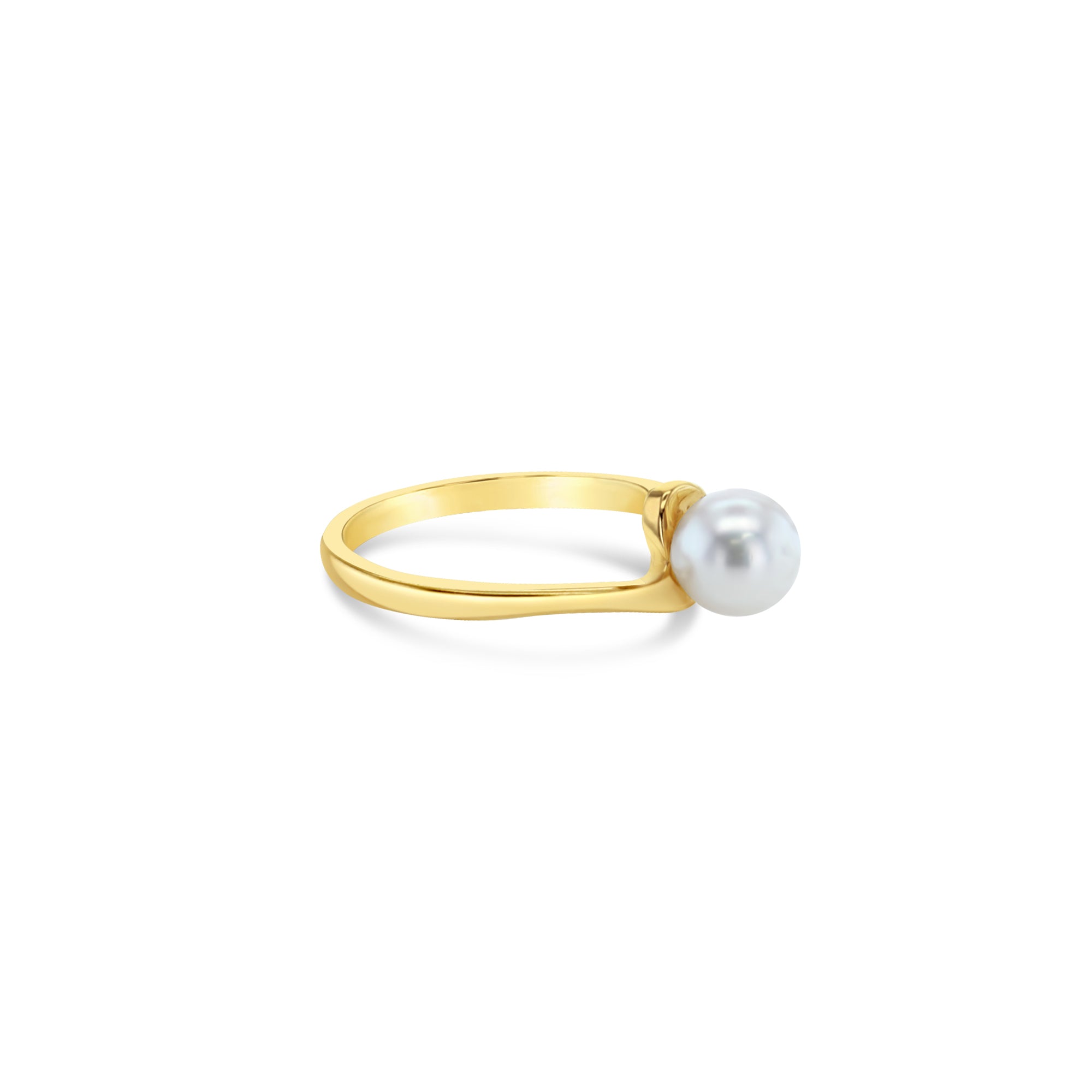 Solitaire Cultured Pearl 14k Yellow Ring