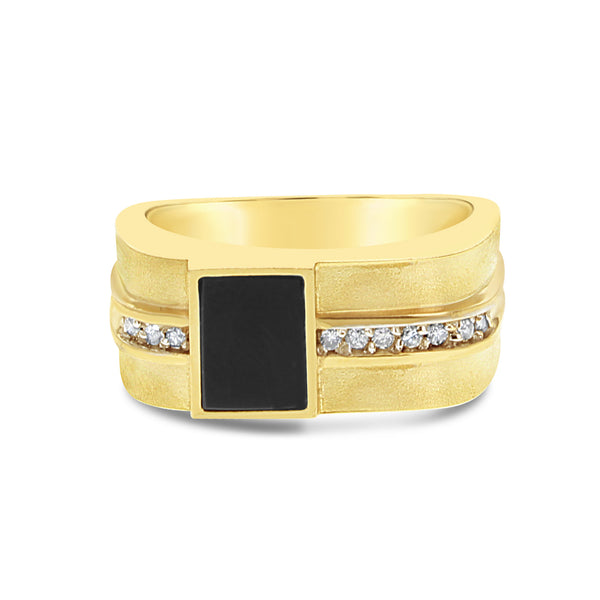 Onyx Diamond Signet Ring