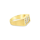 Three Row Diamond Statement Ring 14k Yellow Gold